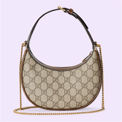 gucci demi lune|Gucci leather shoulder bag.